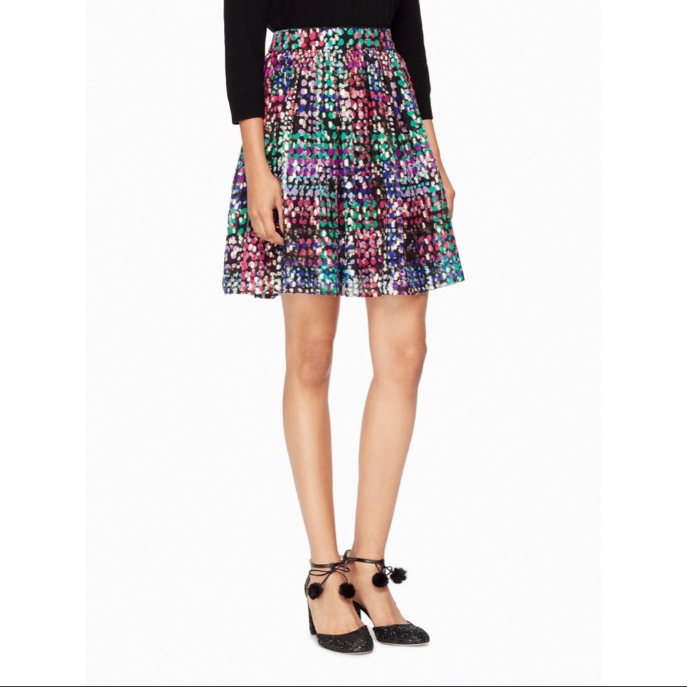 Kate spade metallic multi dot skirt